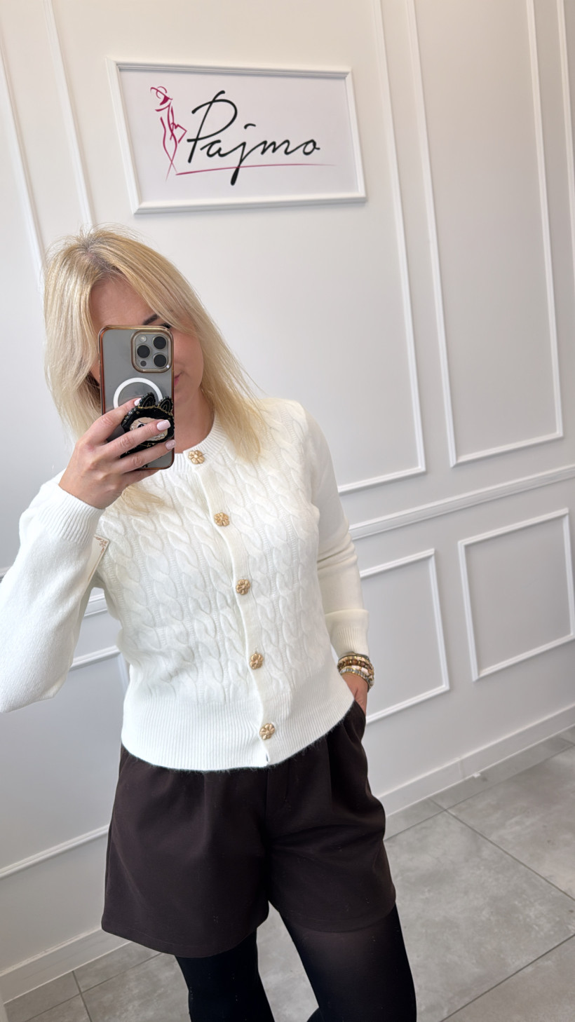 Sweter guziki kwiatki 13697