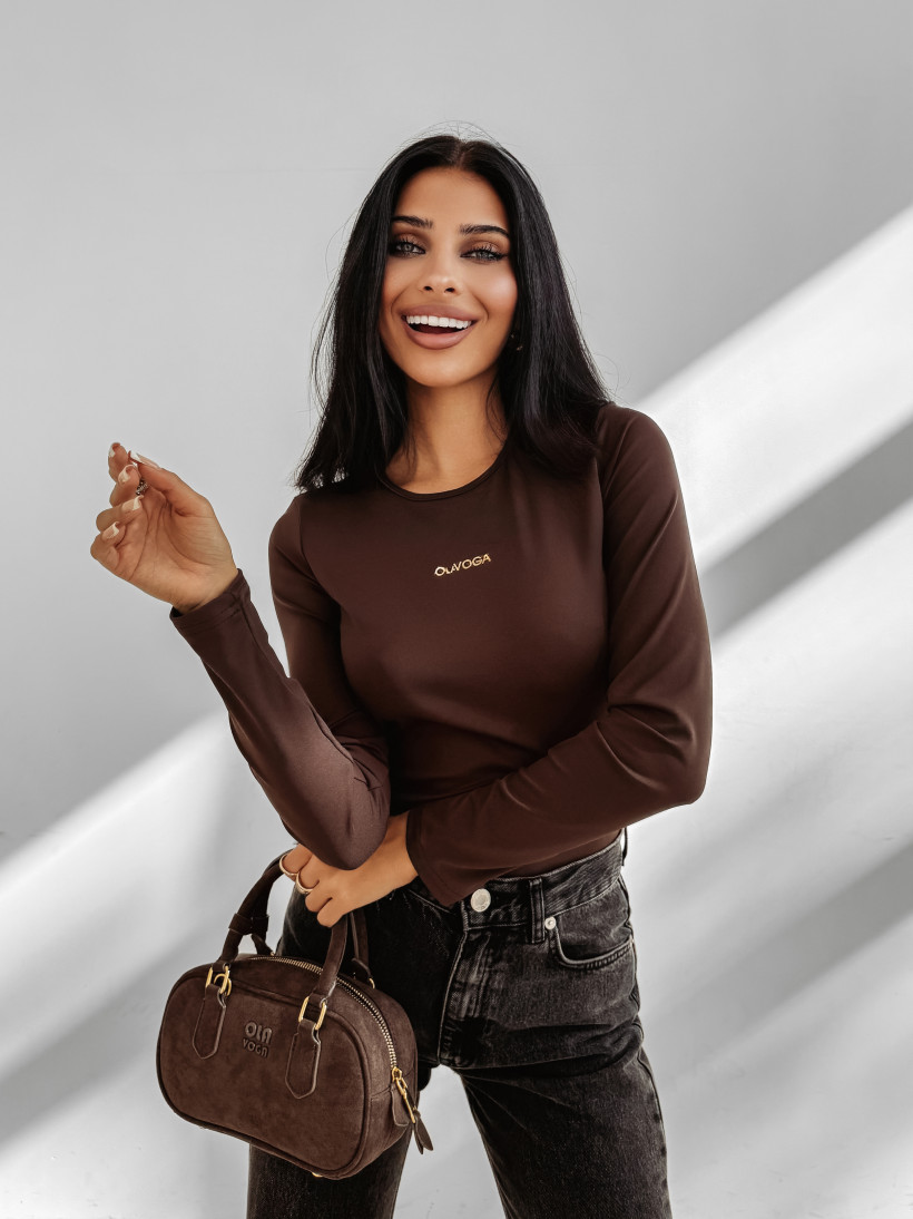 Bluzka damska OLAVOGA SIMBI 2025 brąz