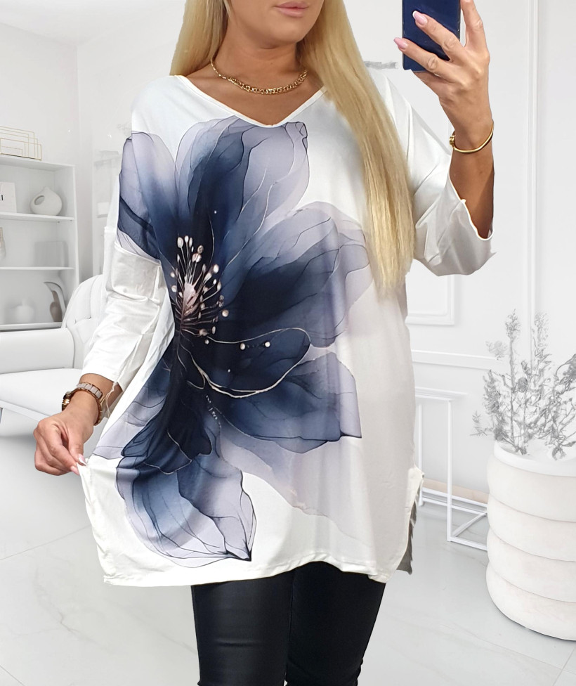 Tunika Plus Size BILLI black flower