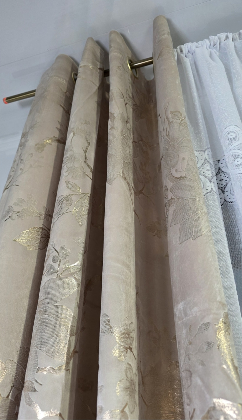 Zasłona beż ze złotem 140x250cm celia