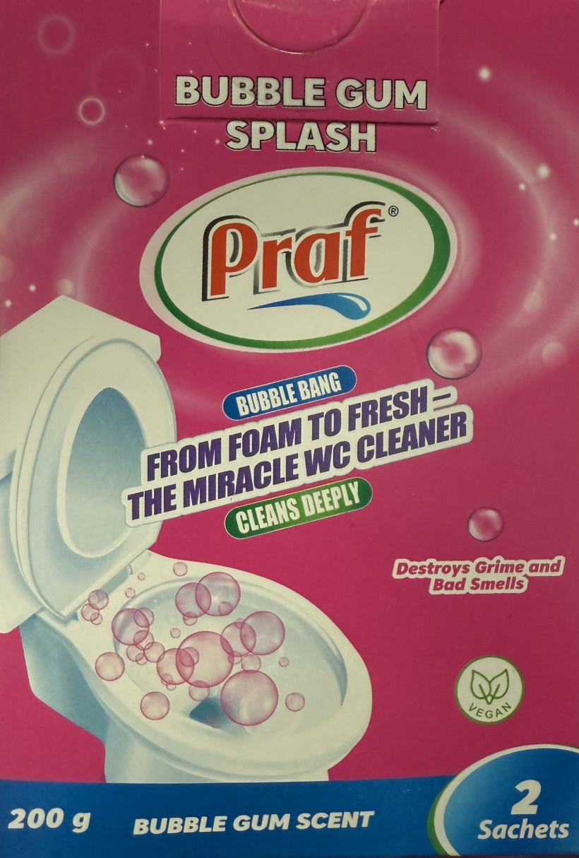 PRAF saszetki czyszczące do WC - BUBBLE GUM