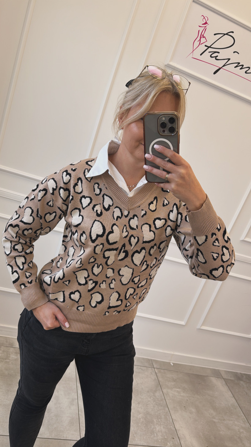 Sweter pantera z koszulą 13712