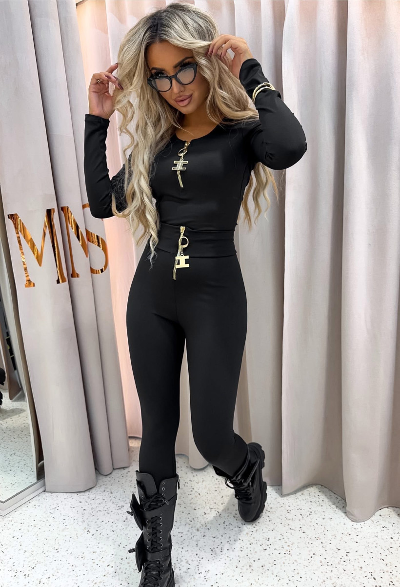 Komplet La Monne ZIP ELISABETT licra - czarny  