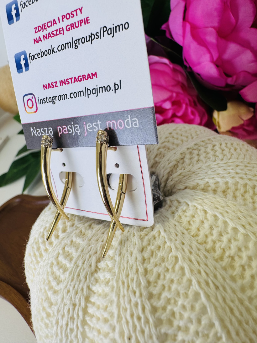 Kolczyki złote z cyrkoniami 13704 F