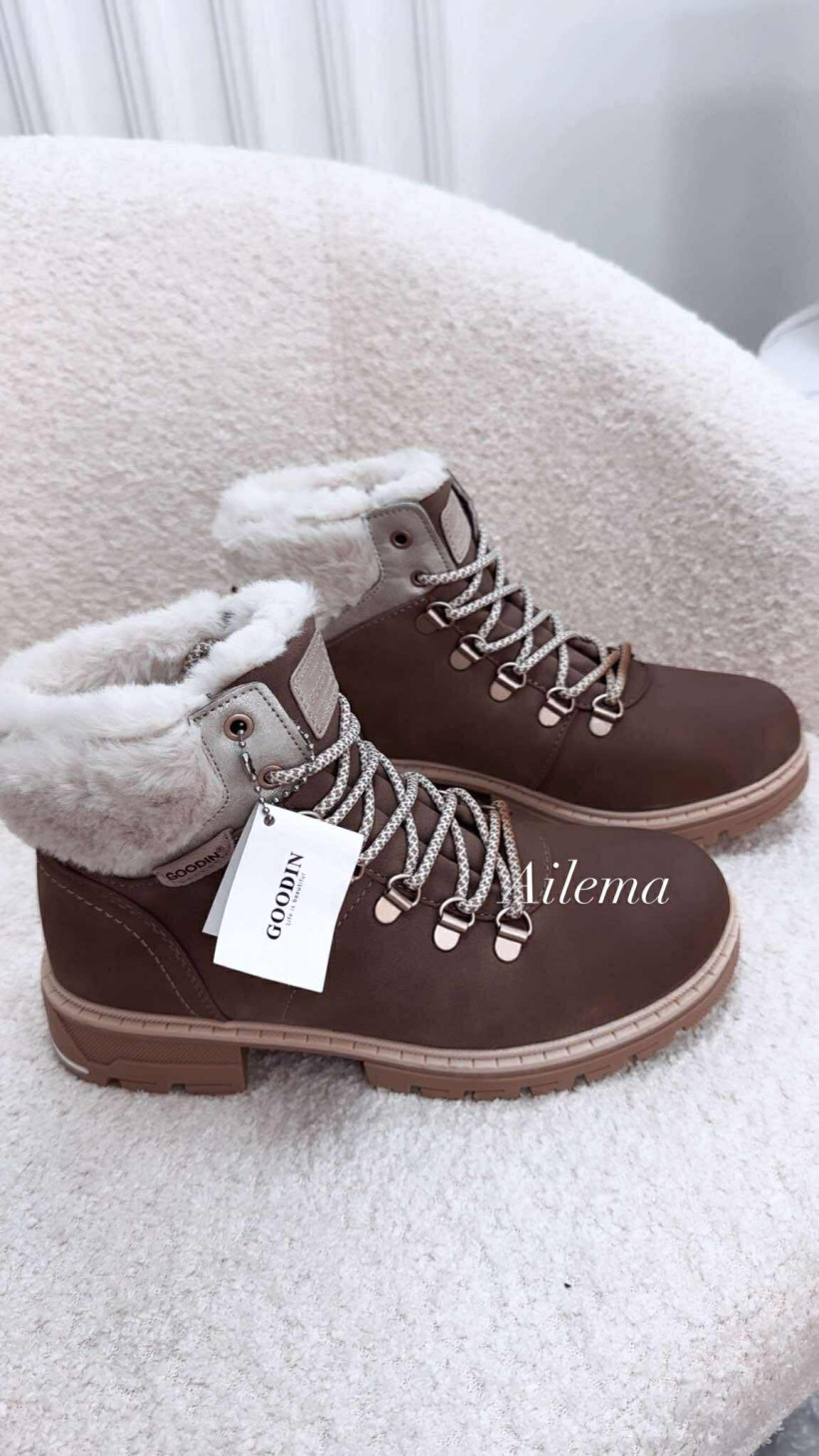 Buty zimowe fango  Goodin GD-CC-38 wiązane z kożuszkiem 