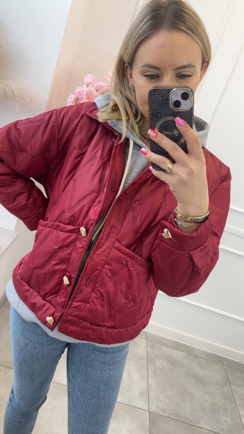 Kurtka tłoczona guziki serca 13738