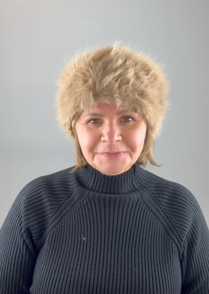 Opaska futerkowa - 13118 - karmel