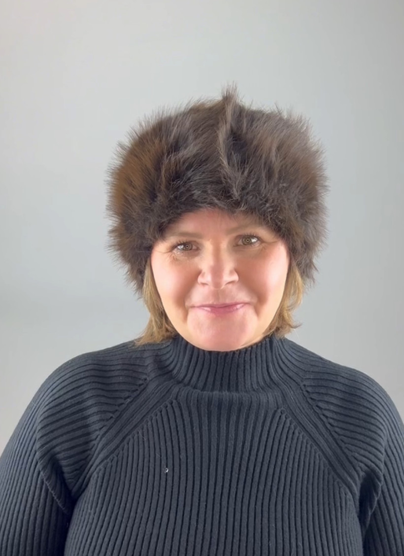 Opaska futerkowa - 13118 - czekolada