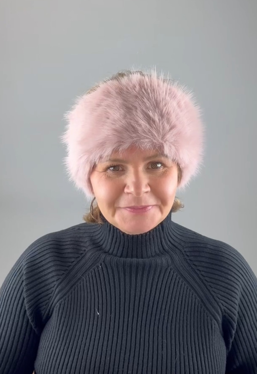 Opaska futerkowa - 13118 - puder