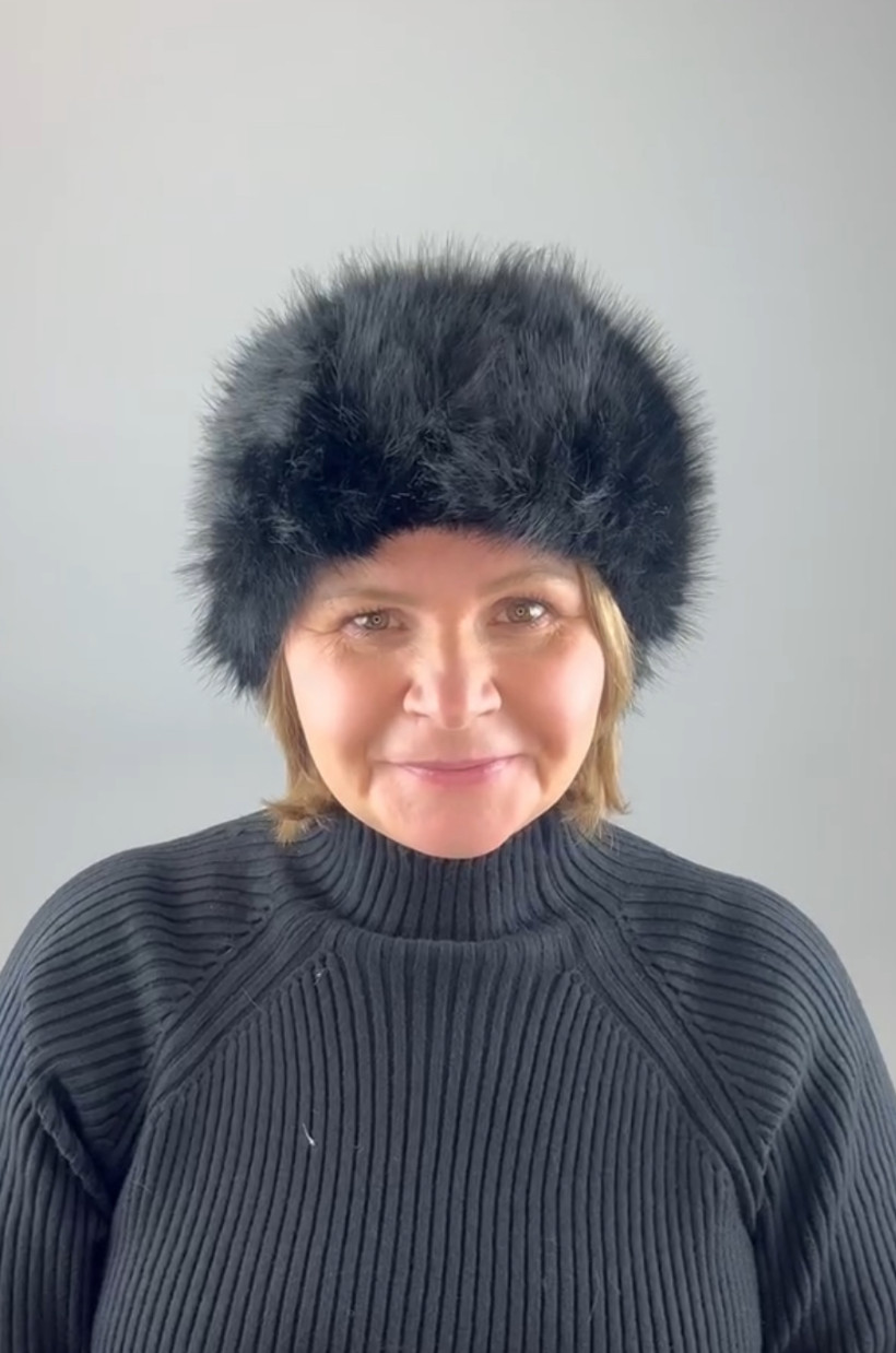 Opaska futerkowa - 13118 - czarna