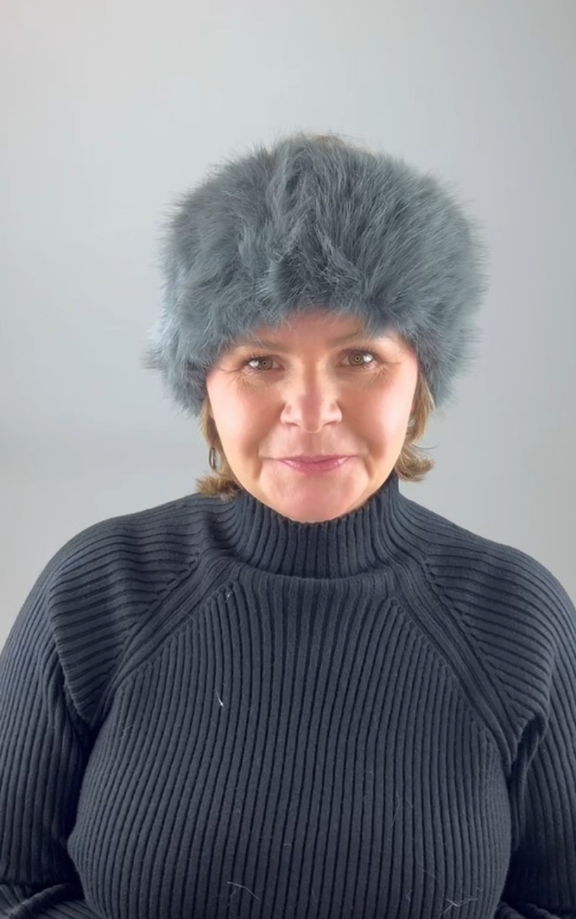 Opaska futerkowa - 13118 - popiel