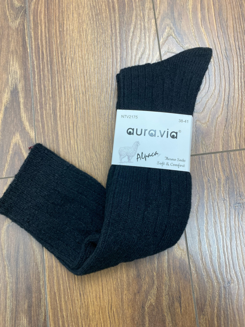 Podkolanówki warkocz, alpaka - rozm. 38/41 -  2175 - czarne