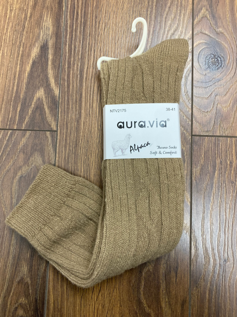 Podkolanówki warkocz, alpaka - rozm. 38/41 -  2175 - karmel