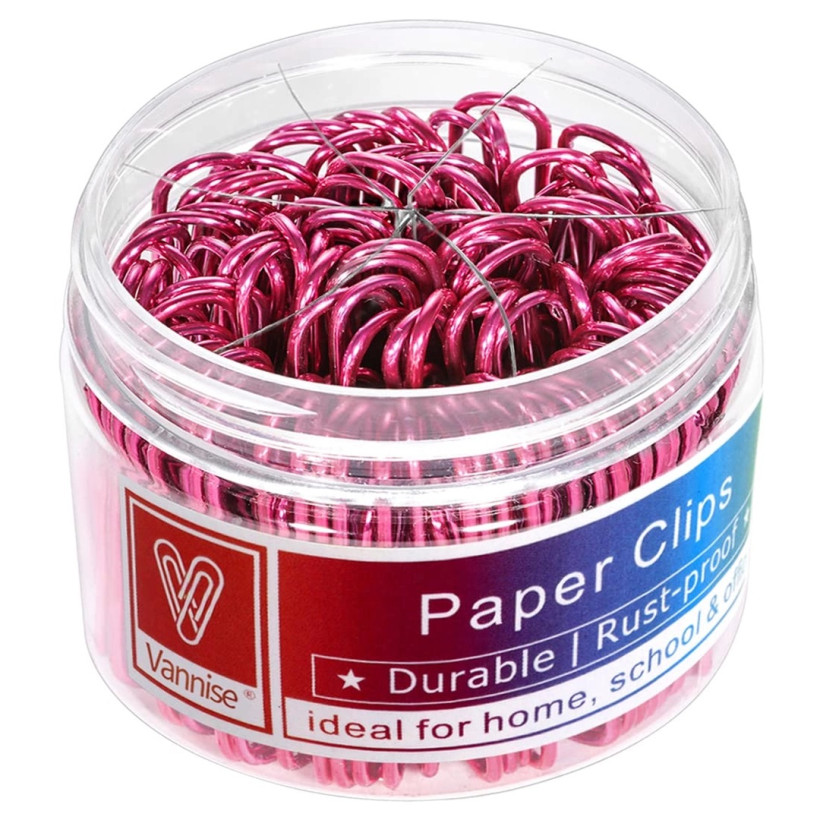 metaliczne różowe spinacze biurowe 400 szt (C3)