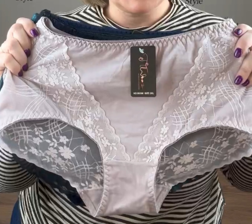 Majtki z koronką - briefs - 3xl - 8636 - lila