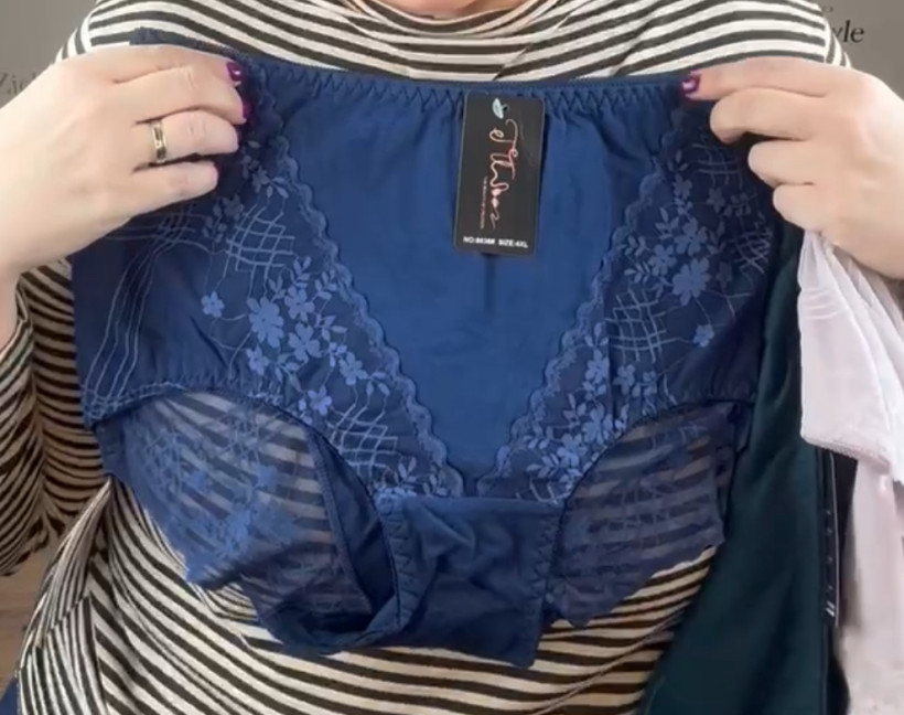 Majtki z koronką - briefs - 4xl -  8636 - granat