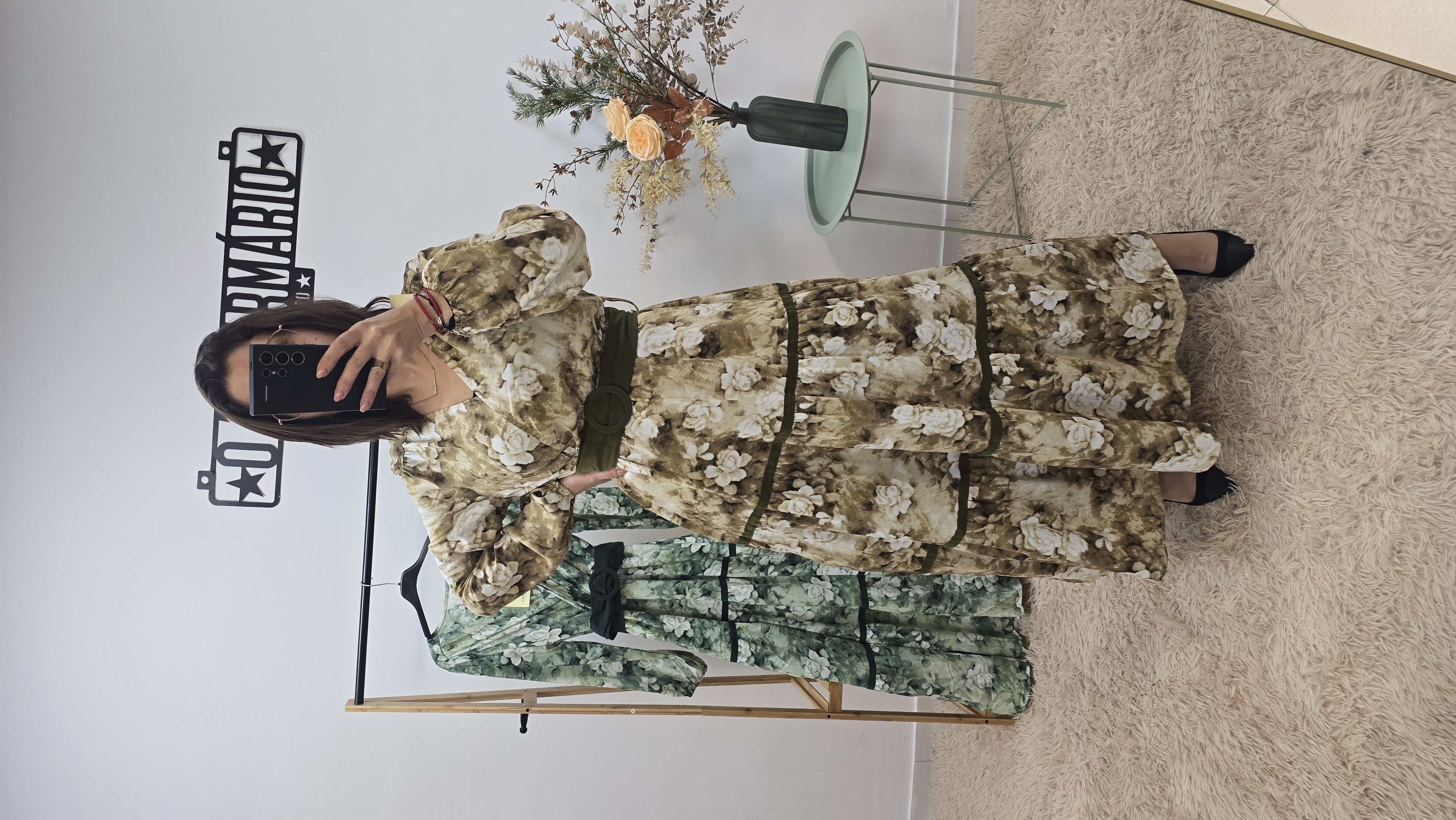 1185 VESTIDO com cinto em veludo