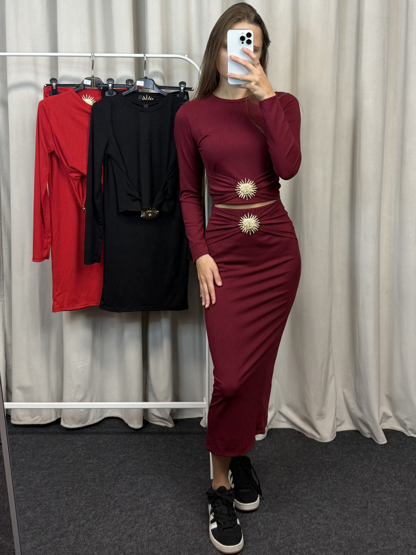 Komplet bluzka + spódnica ozdoba 