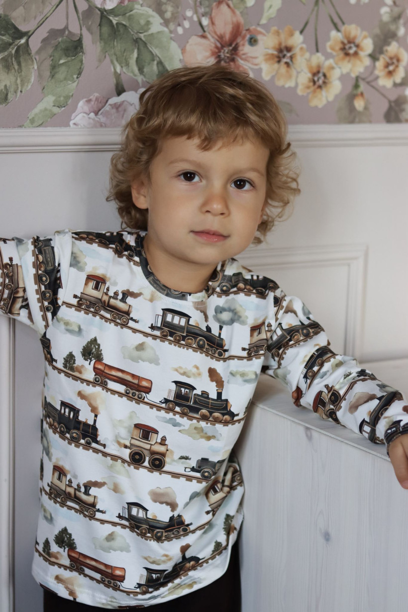 Bluzka dziecięca Chrisma Pociągi  Wygoda i Styl 