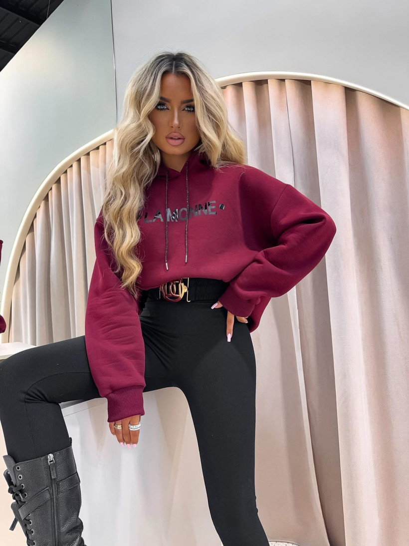 Bluza z kapturem Bordo LaMonne