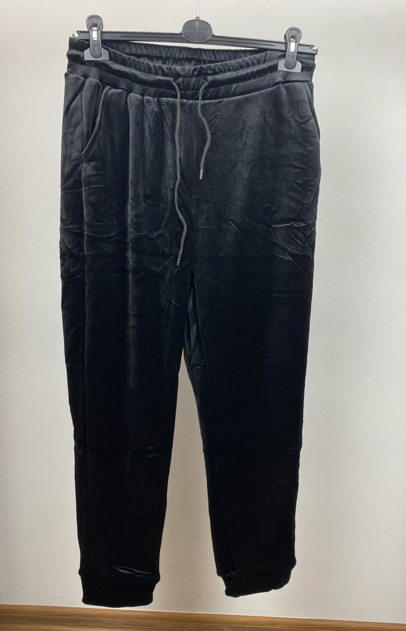 Spodnie welurowe ze ściągaczem - rozm. 4xl/5xl // 5xl/6xl - 21521 - czarne
