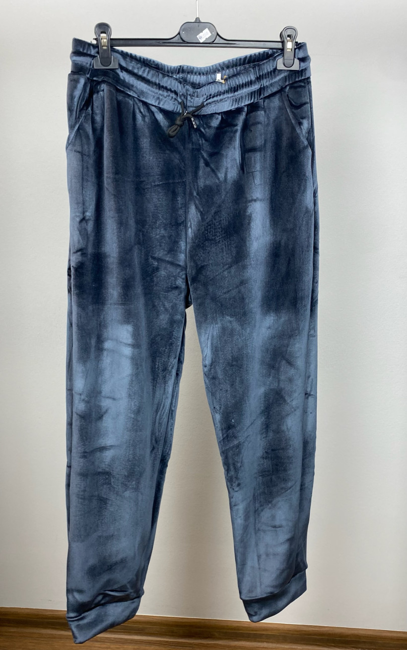Spodnie welurowe ze ściągaczem - rozm. 4xl/5xl //   5xl/6xl - 21521 - popiel