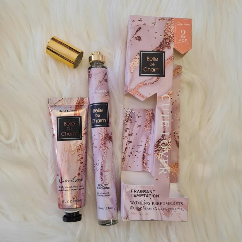 Cutelover zestaw perfumetka + krem do rąk belle de charm 