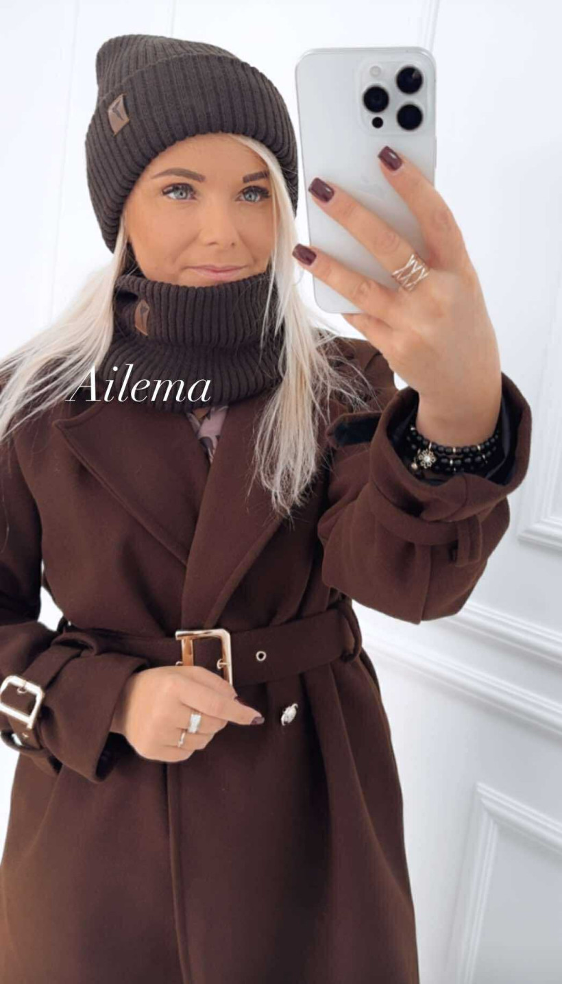 Komplet unisex kk967 komin i czapka z naszywką