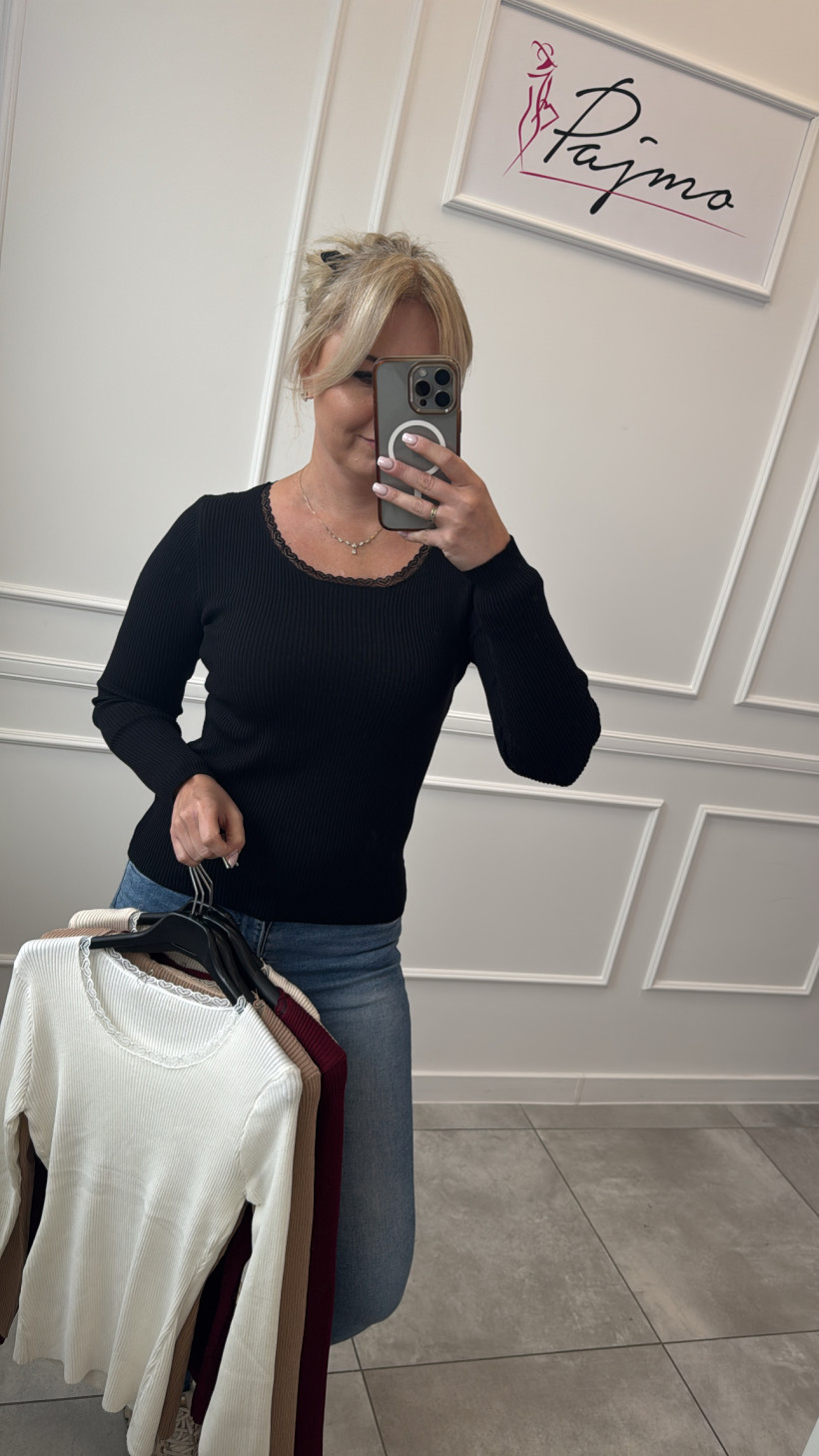 Sweter koronka w serduszka 13753