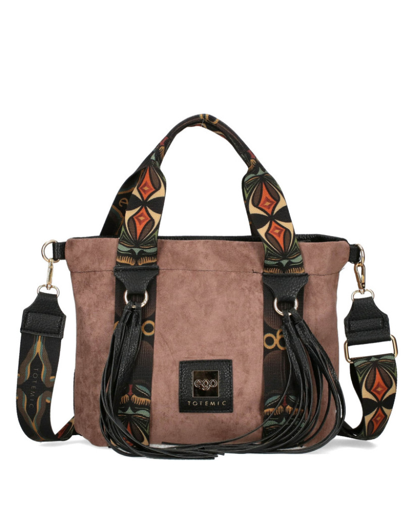 EGO TOREBKA SHOPPER EKO SKÓRA Z EKO ZAMSZEM KOLOR TAUPE