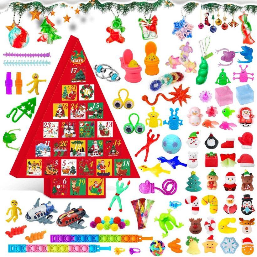 kalendarz adwentowy z zabawkami sensorycznymi