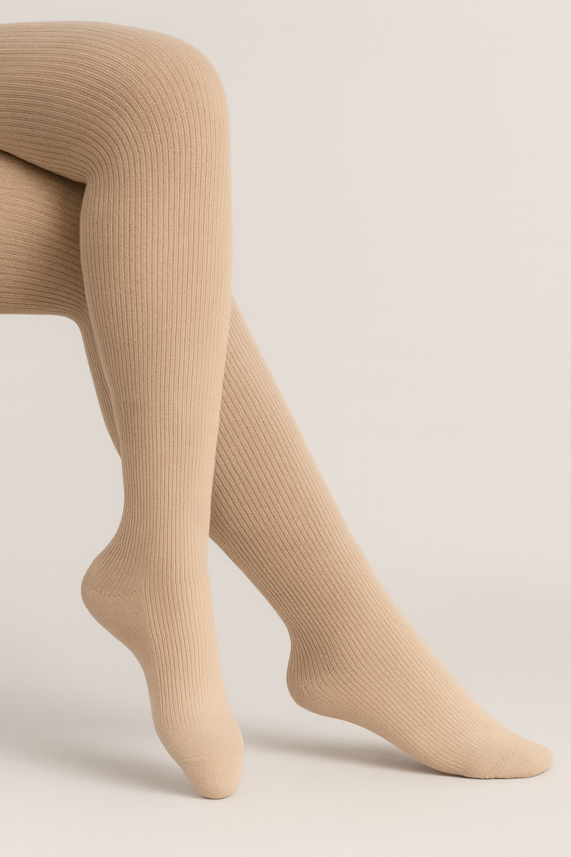 Rajtuzy gładkie beż