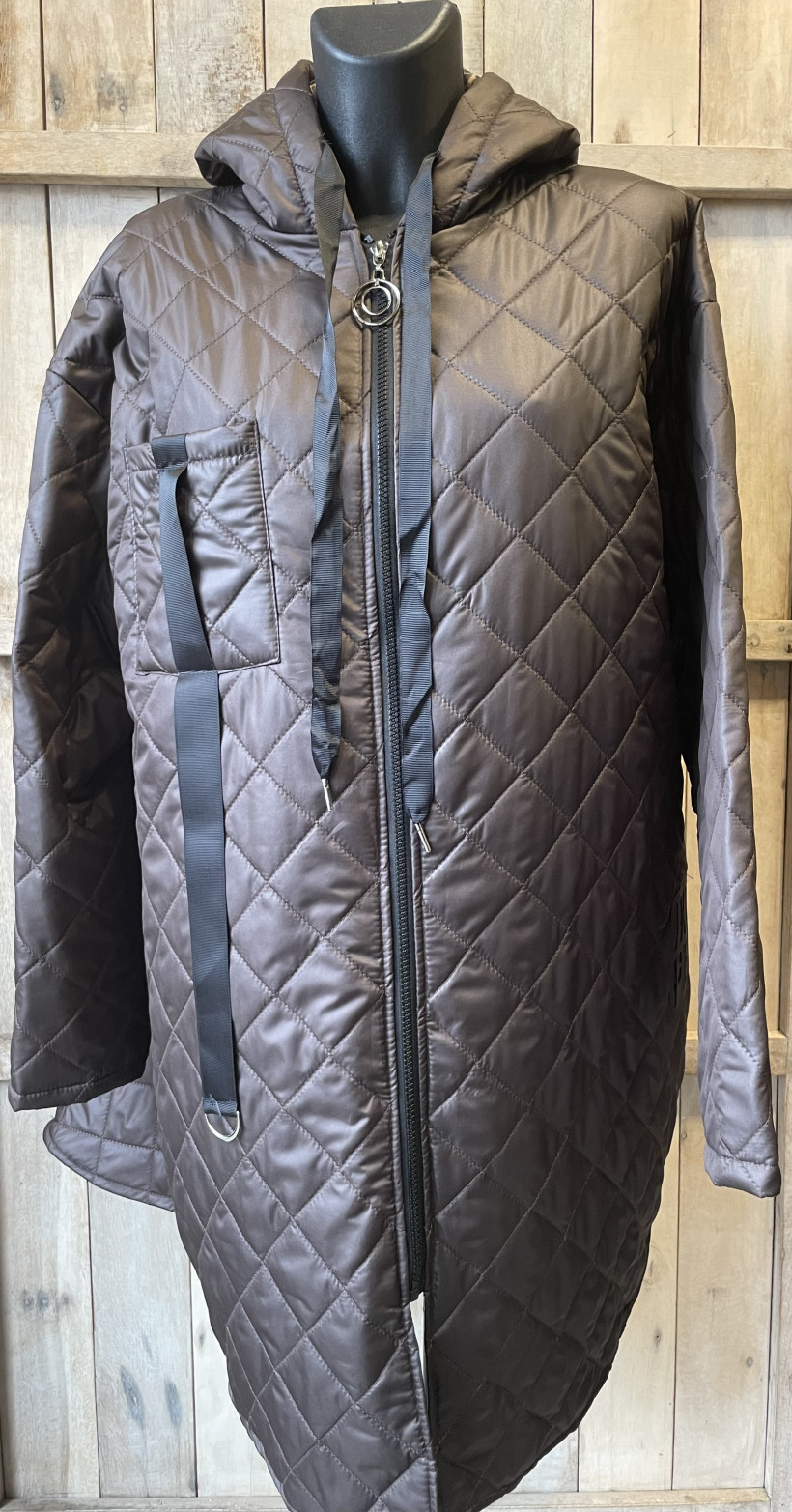 Doudoune longue choco doublé léo