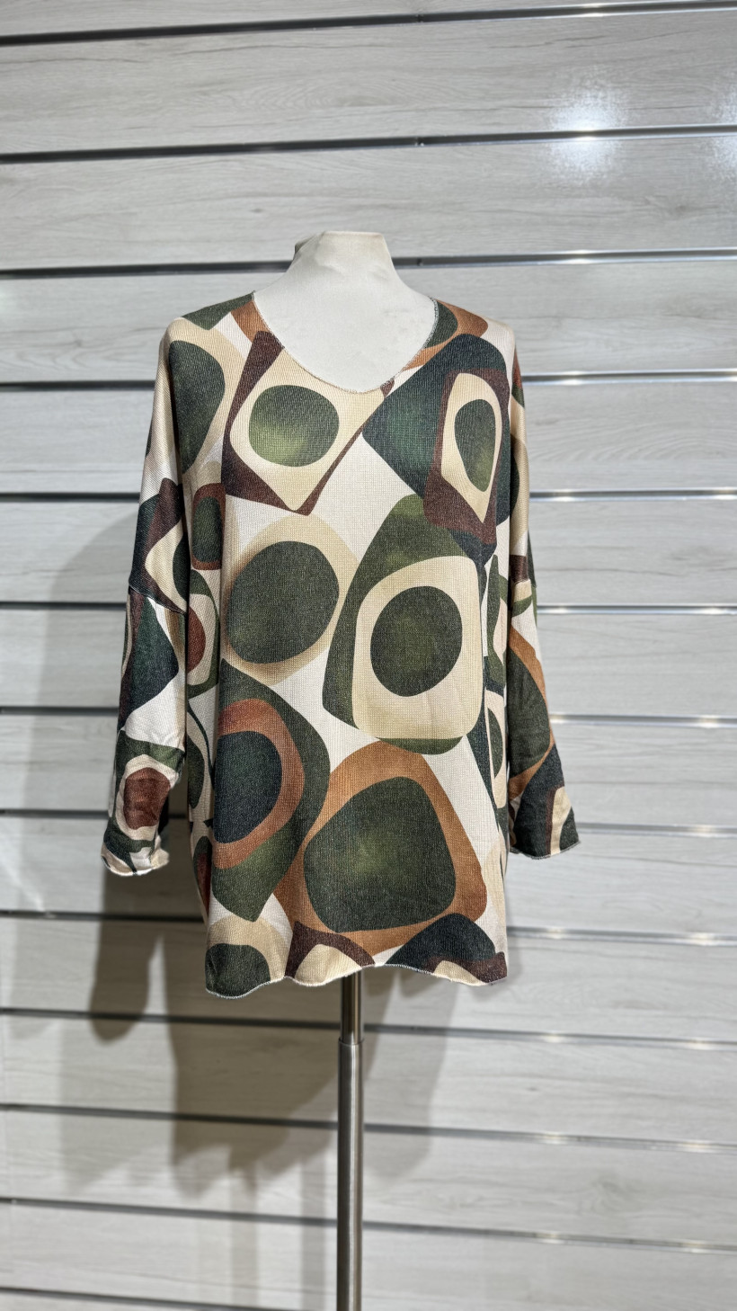 TUNICA ESTAMPA ABSTRATA ESFERAS