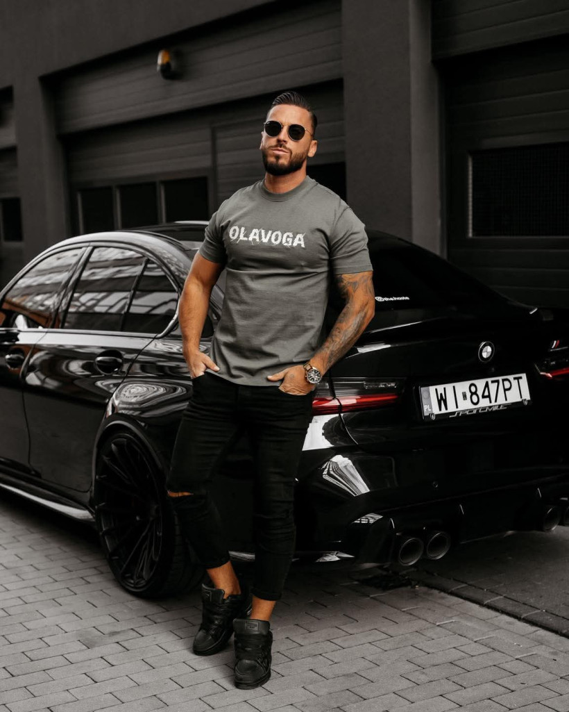 t-shirt męski REAL grafit