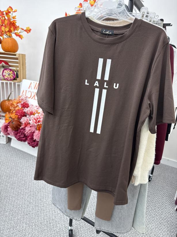 T-shirt Lalu paski czekolada