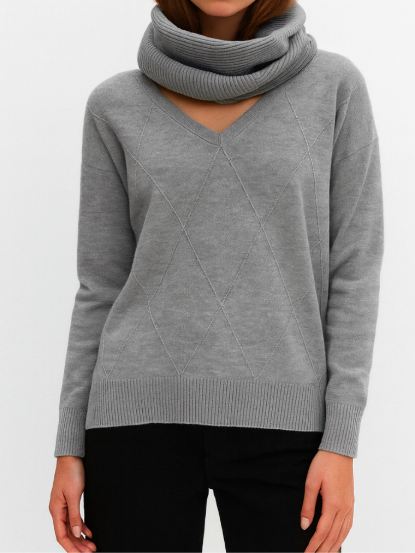 Sweter+komin  szary 1579