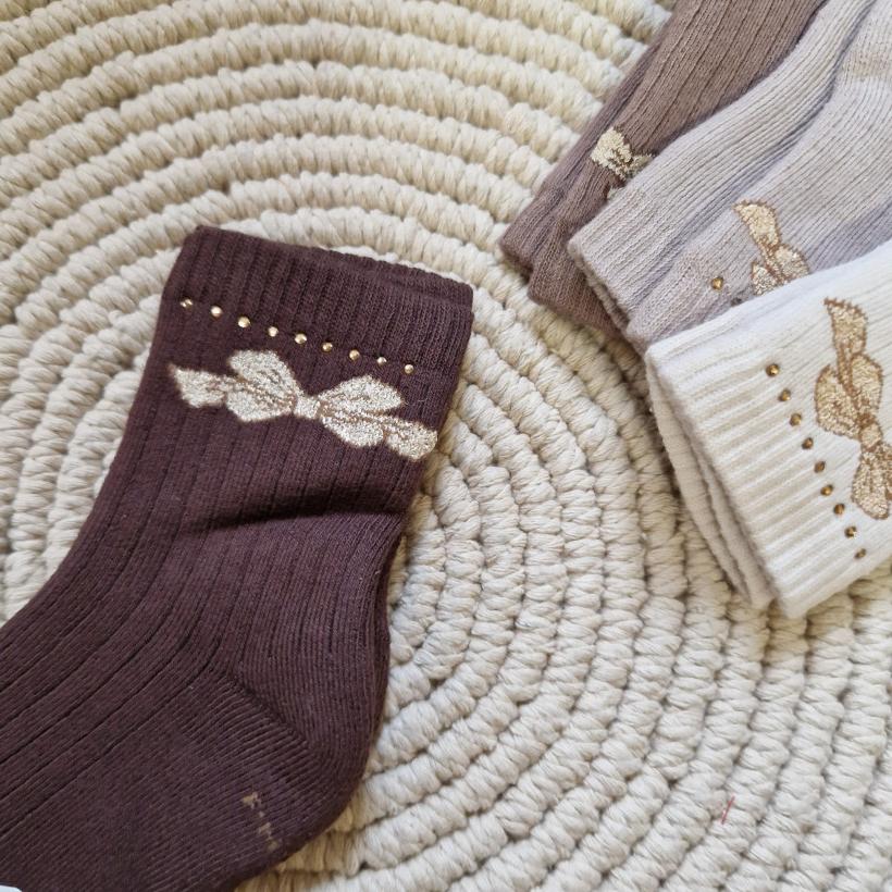 !!GRUBSZE!! SKARPETKI CZEKOLADOWE Z CYRKONIAMI