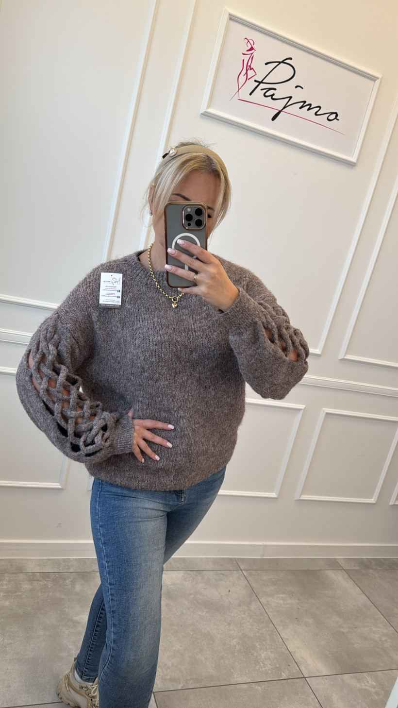Sweter warkocz rękaw 13772