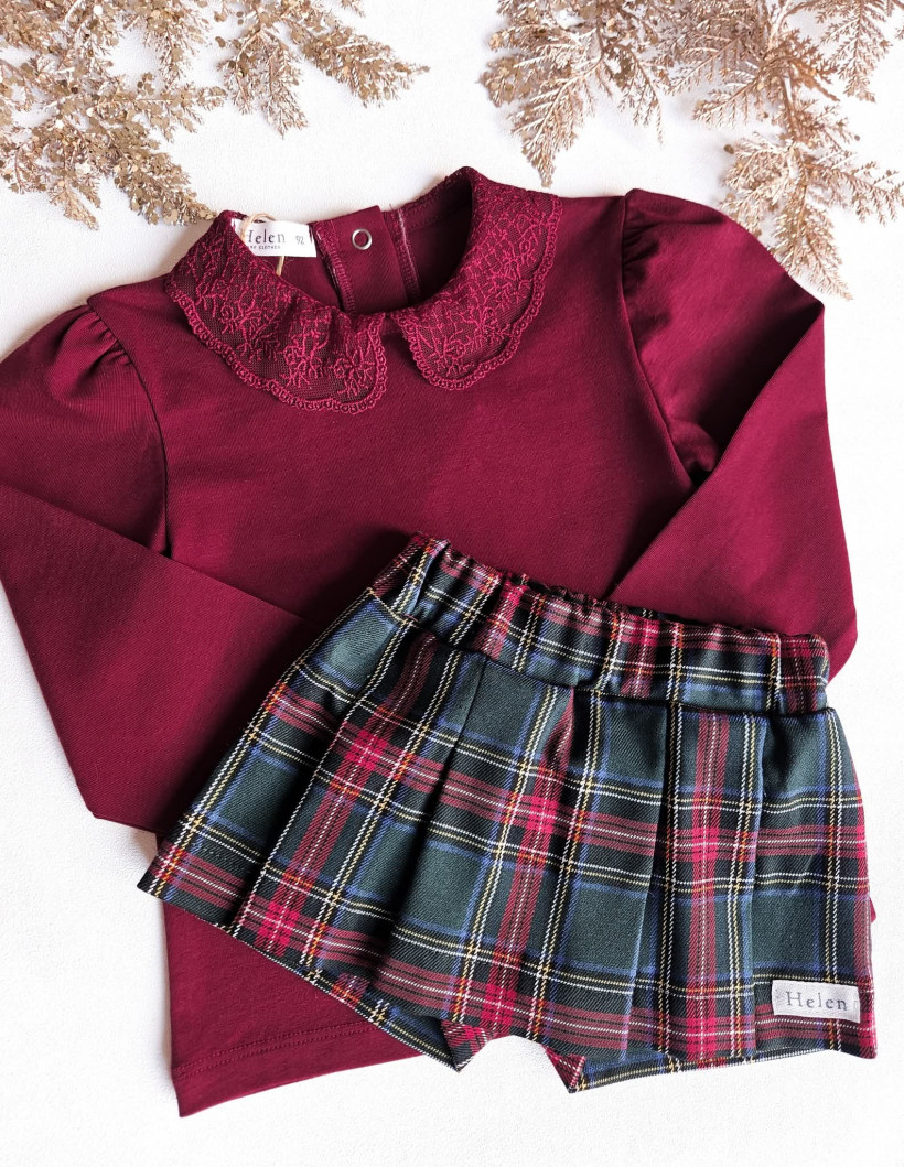 SPÓDNICO-SPODENKI KRATA ZIELONA Z ZAKŁADKAMI HELEN