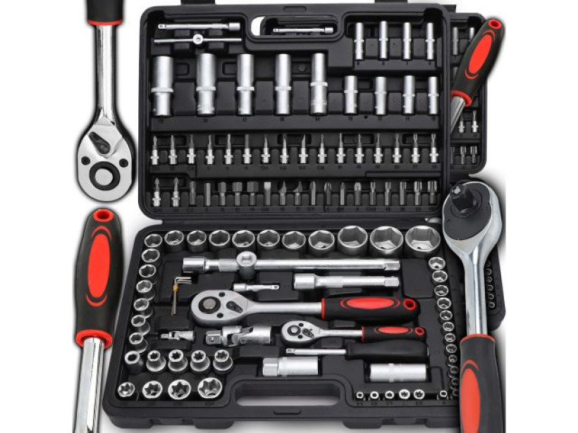 ZESTAW KLUCZY NASADOWYCH NARZĘDZI KLUCZE NASADOWE 108 EL. WALIZKA TORX BITY