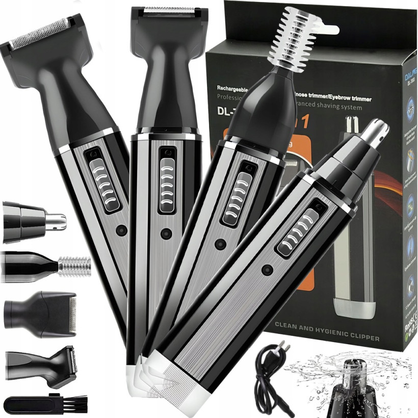 TRYMER MASZYNKA DO STRZYŻENIA WŁOSÓW BRODY NOSA MOCNA STRZYŻARKA Z NASADKAMI DUŻY ZESTAW