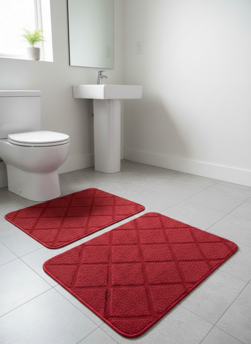 Komplet dywaników czerwonych 100x60 i 50x60cm