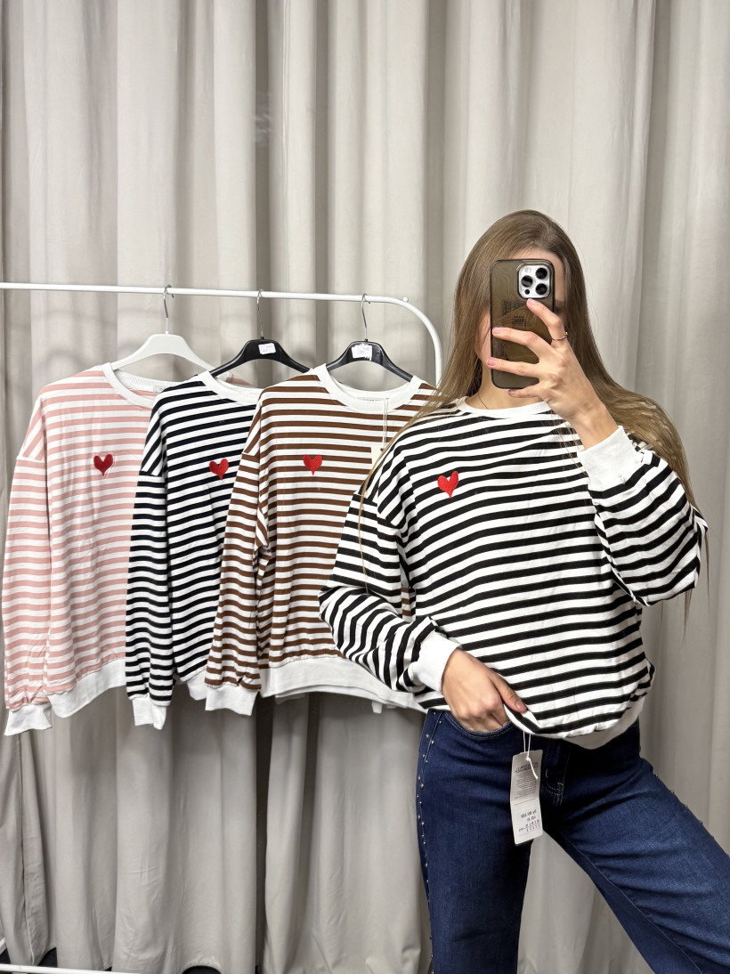 Bluza paski serce