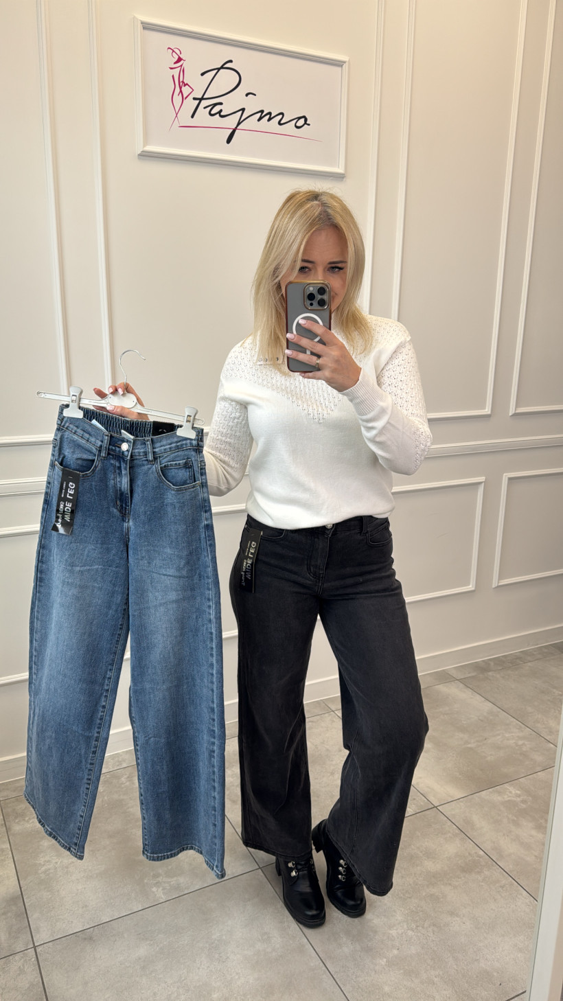 Spodnie jeans prosta nogawka 13789