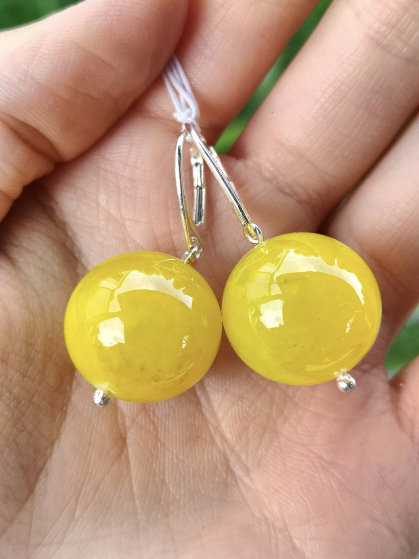 Kolczyki z Bursztynu Bałtyckiego – Srebrne, Ręcznie Wykonywane