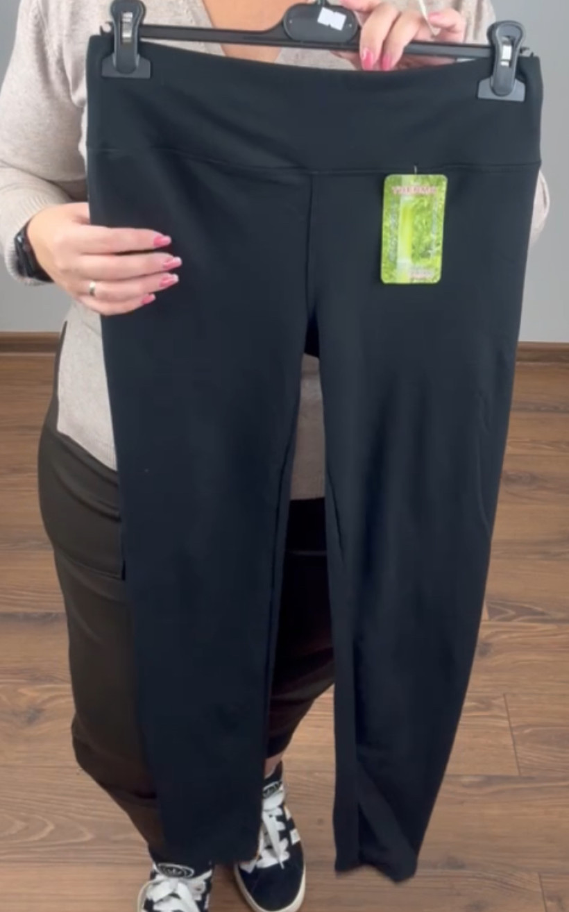 Leginsy bambusowe szeroki pas - rozm. 2/3xl // 3xl / 4xl  - 0090 - czarne