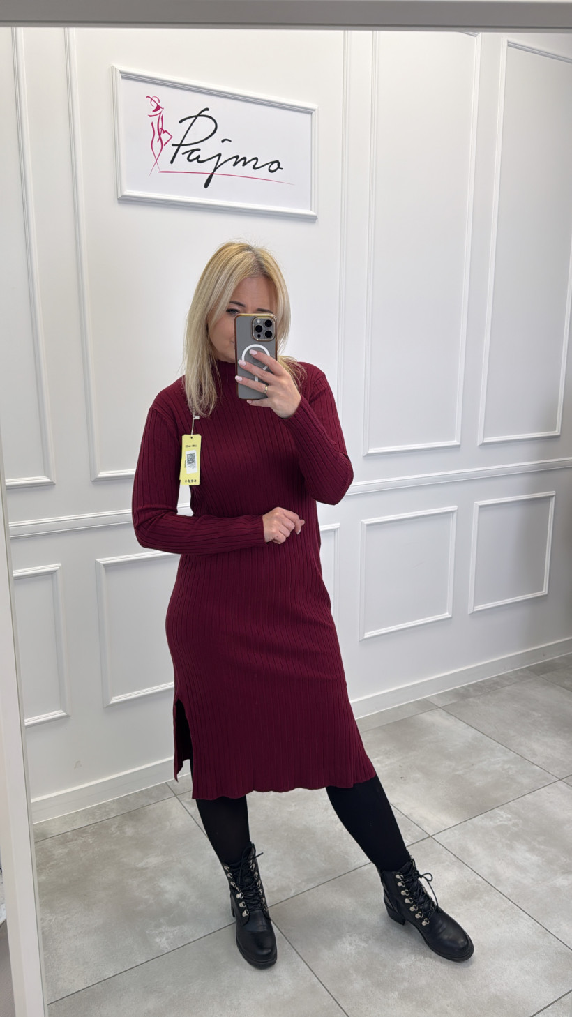 Sukienka dzianina prążek 13756