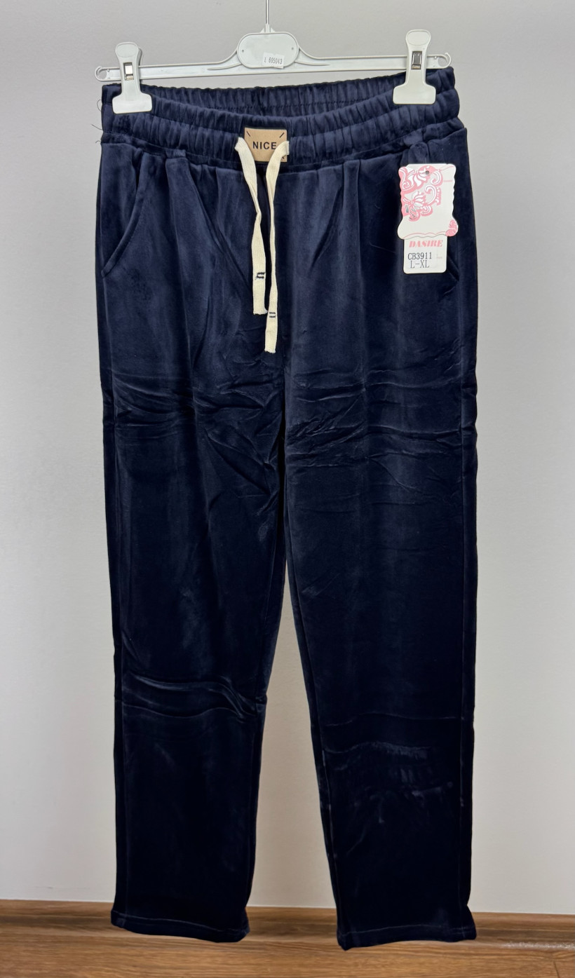 Spodnie na gumie, welur - nice - rozm. l/xl // 2xl/3xl - 3911 - granat
