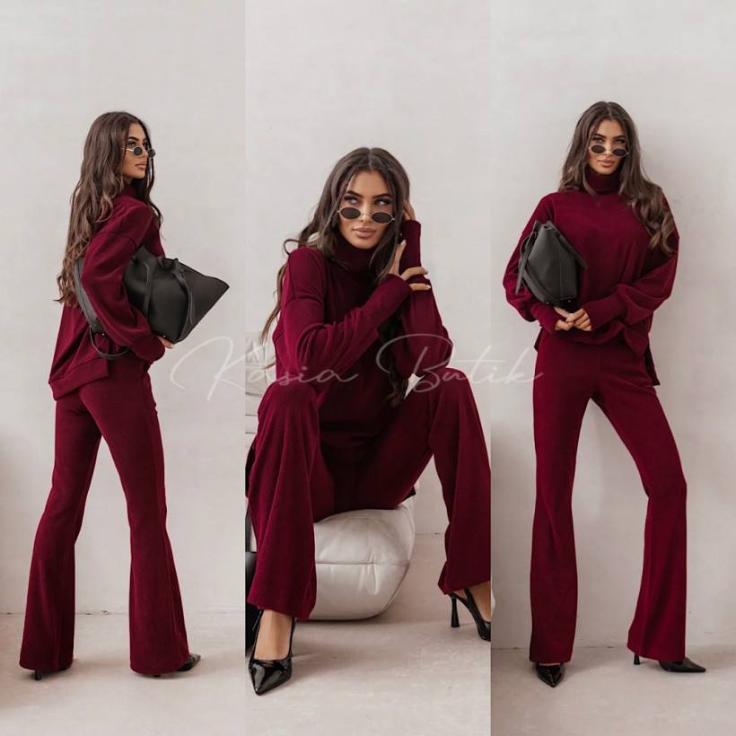 Komplet Wiskozowy Priah La Balancia Burgundowy